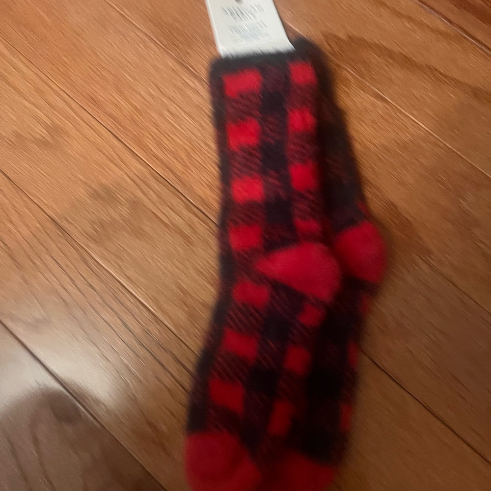 American Eagle Outfitters Red and Black Plaid Socks